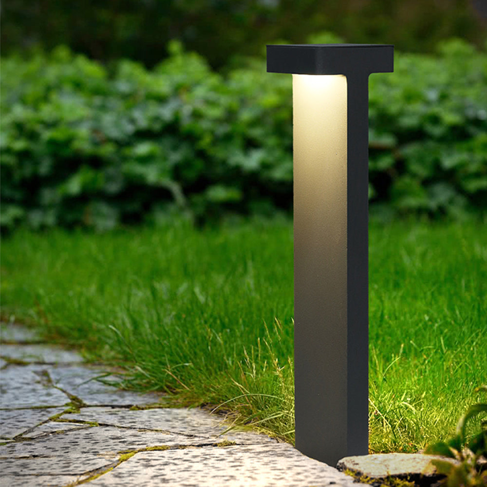 Ray Modern Metal T-Shaped Solar Outdoor Path Light - Lamp Outdoor