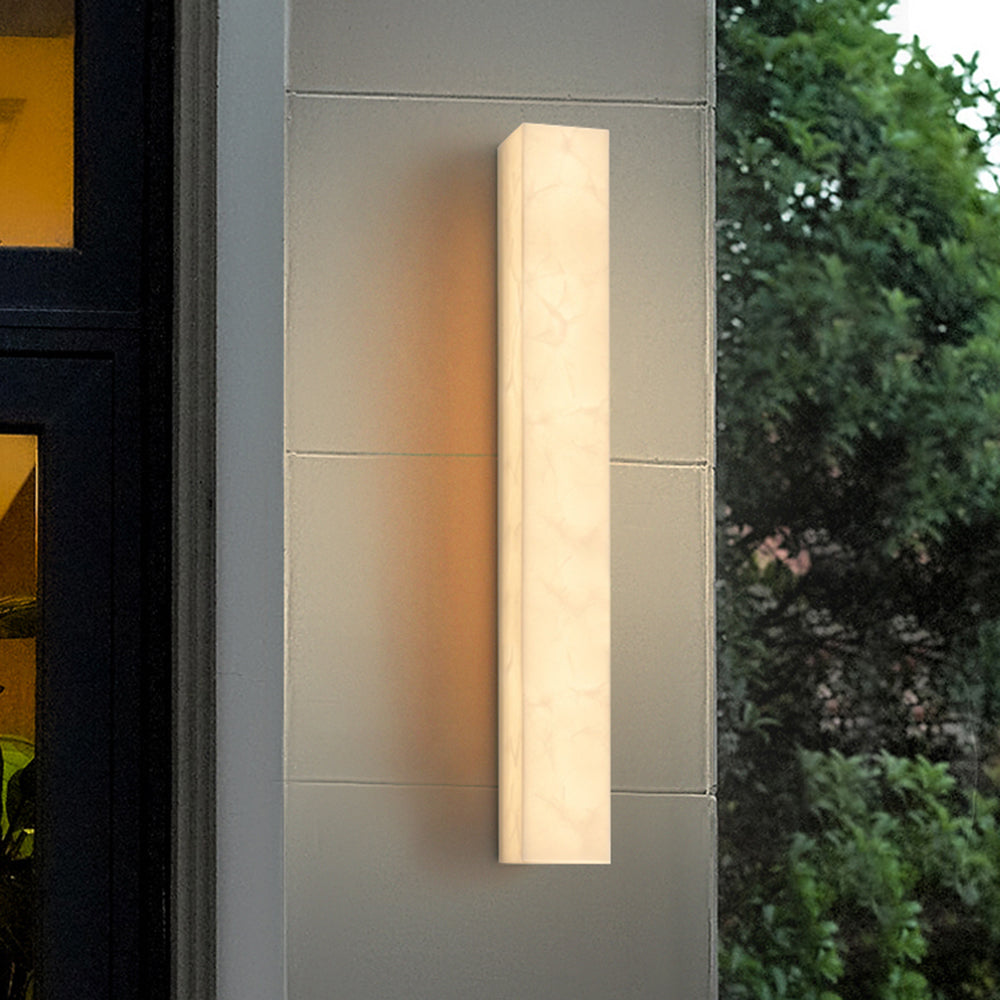 Arisha Modern Rectangular Marble Outdoor Wall Lamp - Letslighting