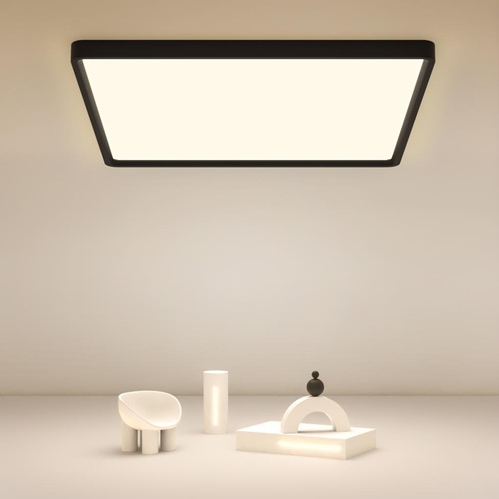 Ara Modern Flat Square Black Metal Flush Mount Ceiling Lights - Lamp Outdoor