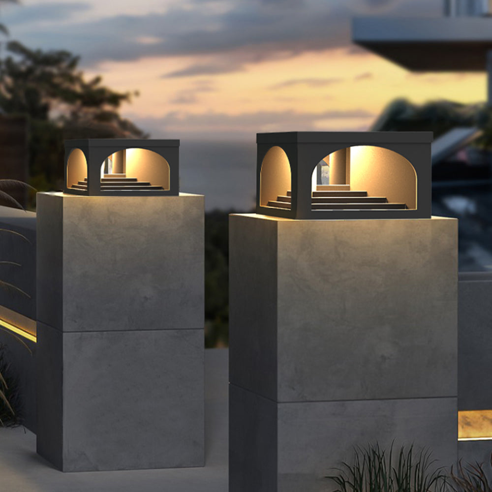 Ray Modern Stair Metal Solar Outdoor Pier-Mount Pillar Light - Letslighting