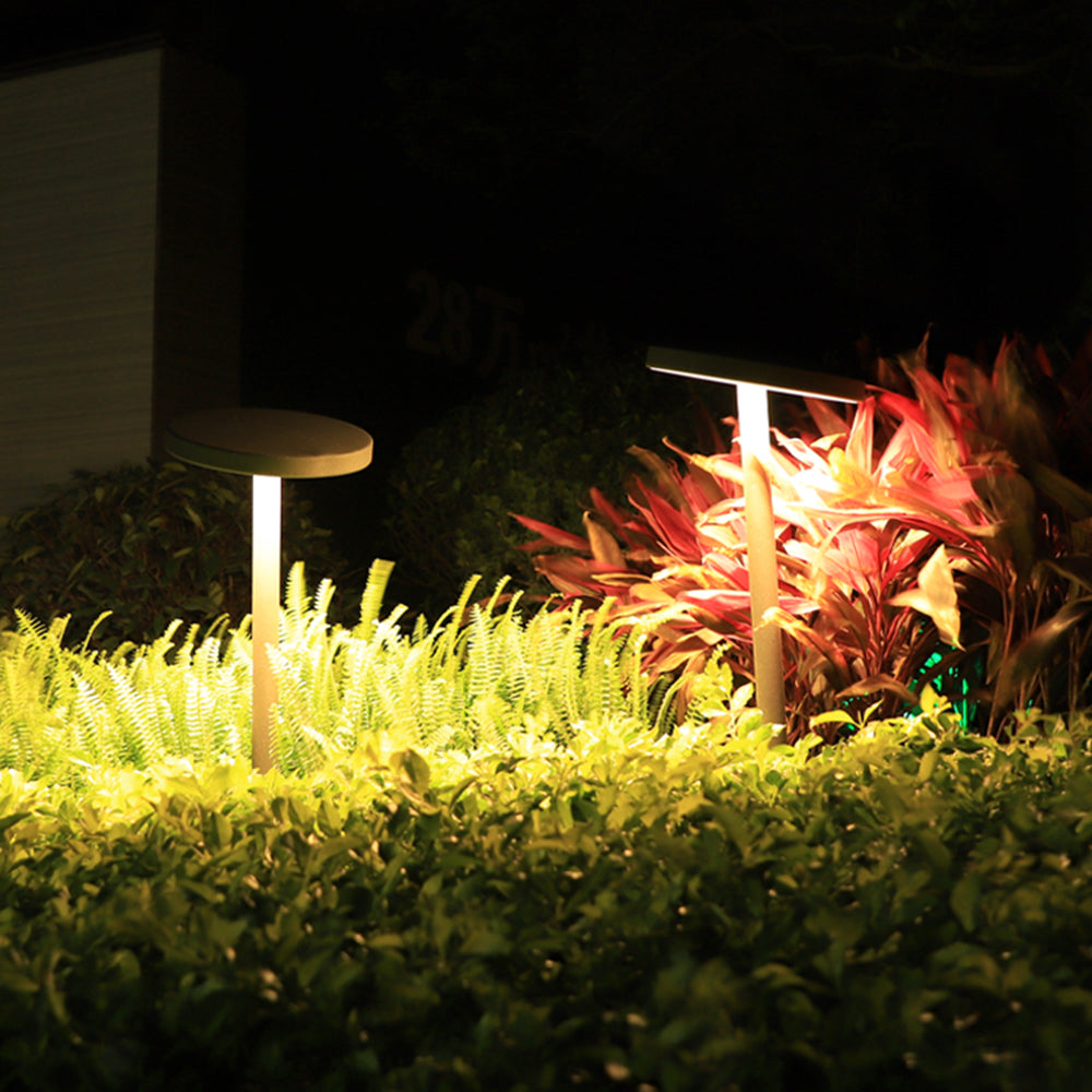 Ray Modern Metal Disc Solar Outdoor Bollard Light - Lamp Outdoor