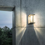 Ray Modern Rectangular Metal Glass Lantern Solar Outdoor Waterproof Wall Lamp - Lamp Outdoor