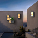 Ray Modern Cube Square Metal Glass Outdoor Wall Lamp - Lamp Outdoor