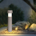 Ray Modern Metal Cylindrical Outdoor Path Light, Gray - Lamp Outdoor