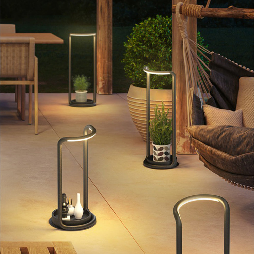 Ray Minimalist Rectangular Solar LED Outdoor Floor Lamp - Lamp Outdoor