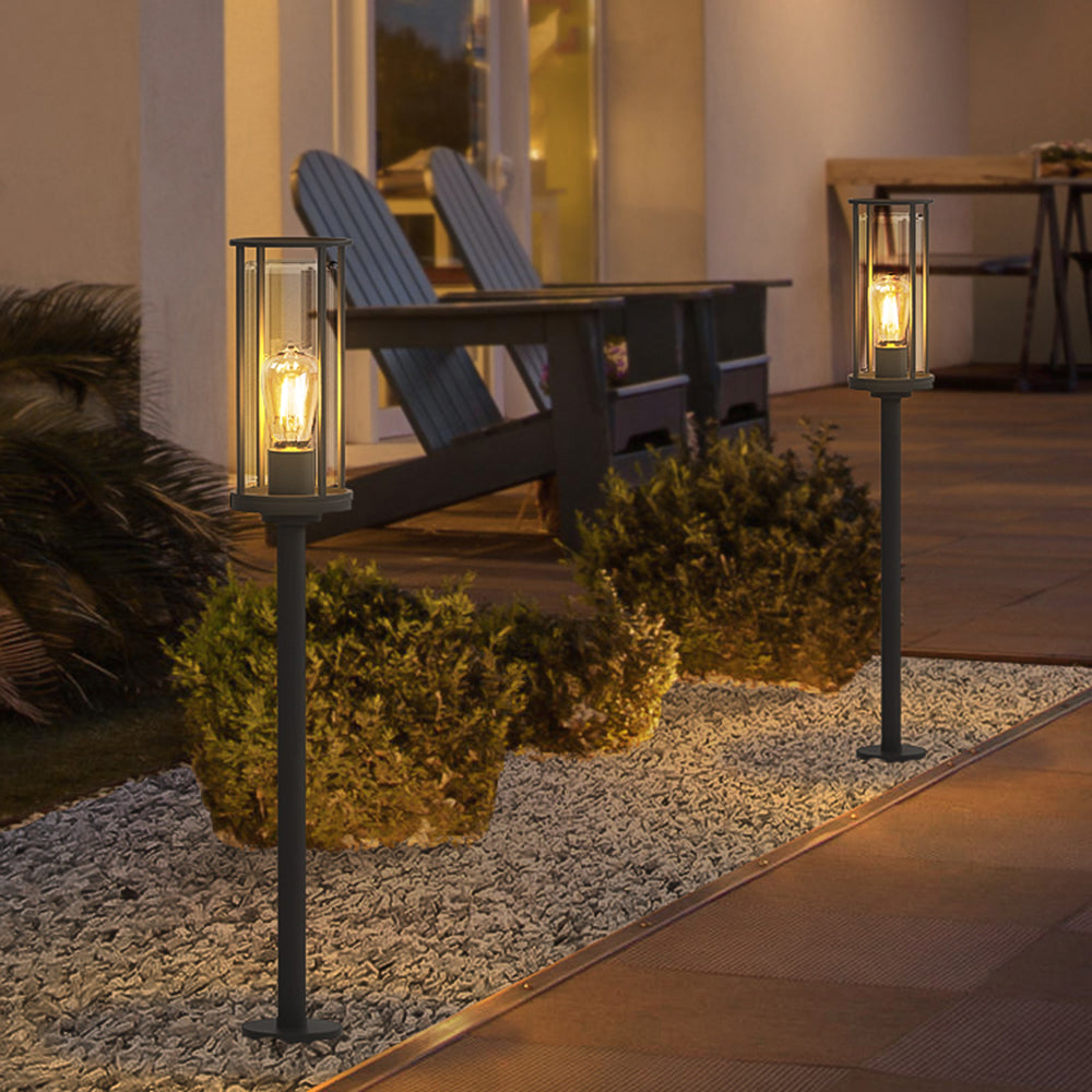 Ray Metal Cylindrical Lantern Shaped Solar Outdoor Path Light - Lamp Outdoor