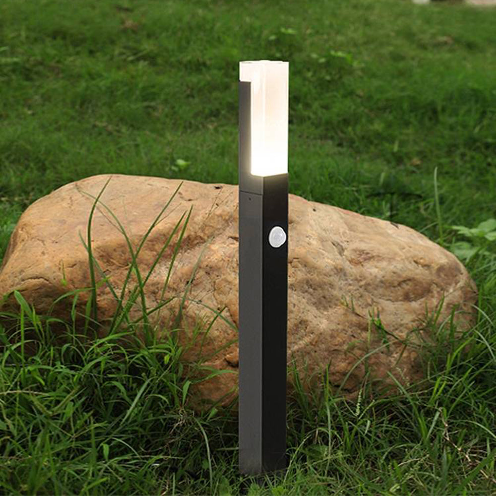 Ray Modern Metal Rectangular Outdoor Path Light With Sensor - Lamp Outdoor