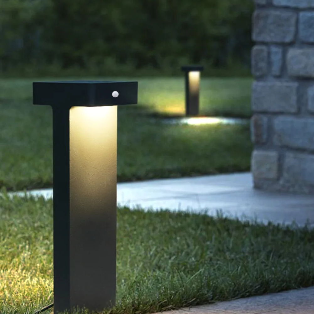 Ray Modern Metal T-Shaped Solar Outdoor Path Light - Lamp Outdoor