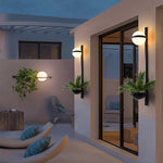 Valentina Modern Globe Metal Acrylic Solar Outdoor Wall Lamp Plant Pot - Letslighting