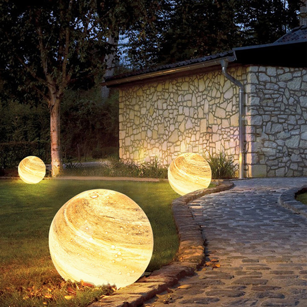 Aria Decorative Solar Acrylic Planet Outdoor Ground Light Milk Curry - Letslighting