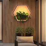 Ray Minimalist Hexagonal Ring With Shelf Metal Outdoor Wall Lamp - Lamp Outdoor