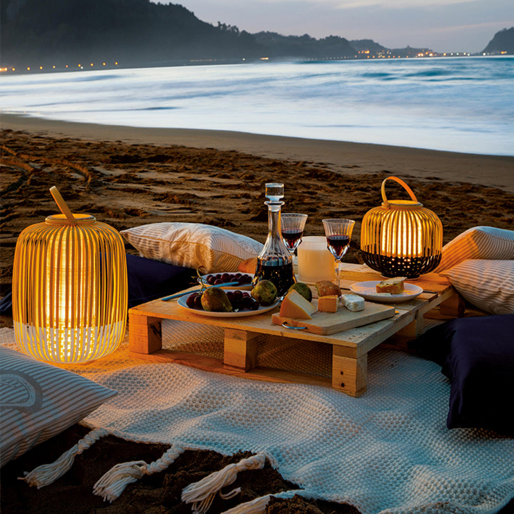 Ritta Lantern Bamboo Acrylic Outdoor Floor Lamp - Lamp Outdoor