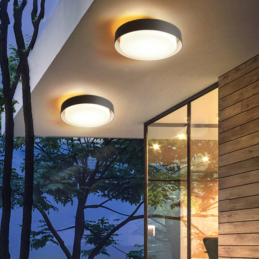 Ray Modern Round Flush Mount Ceiling Light Metal - Lamp Outdoor