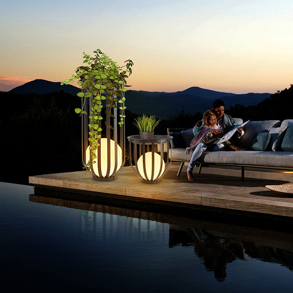 Ray Modern Globe Solar Rechargeable Outdoor Floor Lamp - Lamp Outdoor