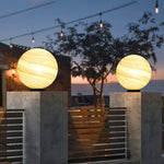 Aria Square Moon Globe Metal Glass Outdoor Light Post - Letslighting