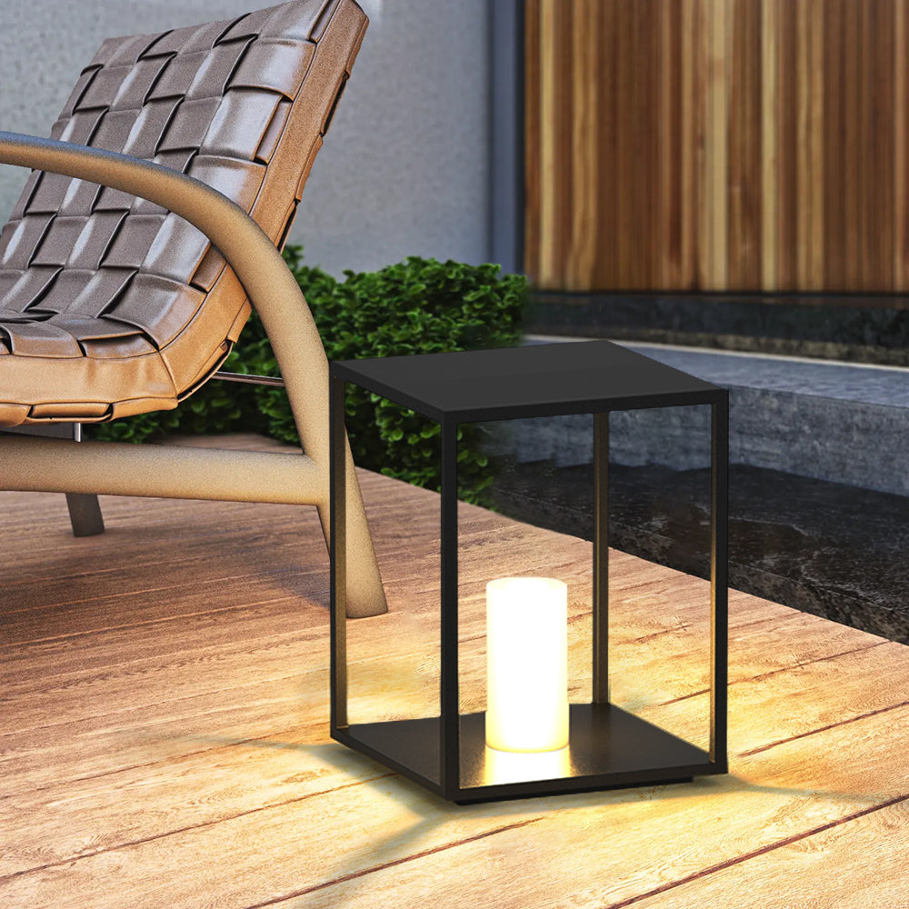 Ray Minimalist Rectangular Metal Solar Outdoor Ground Lamp - Lamp Outdoor