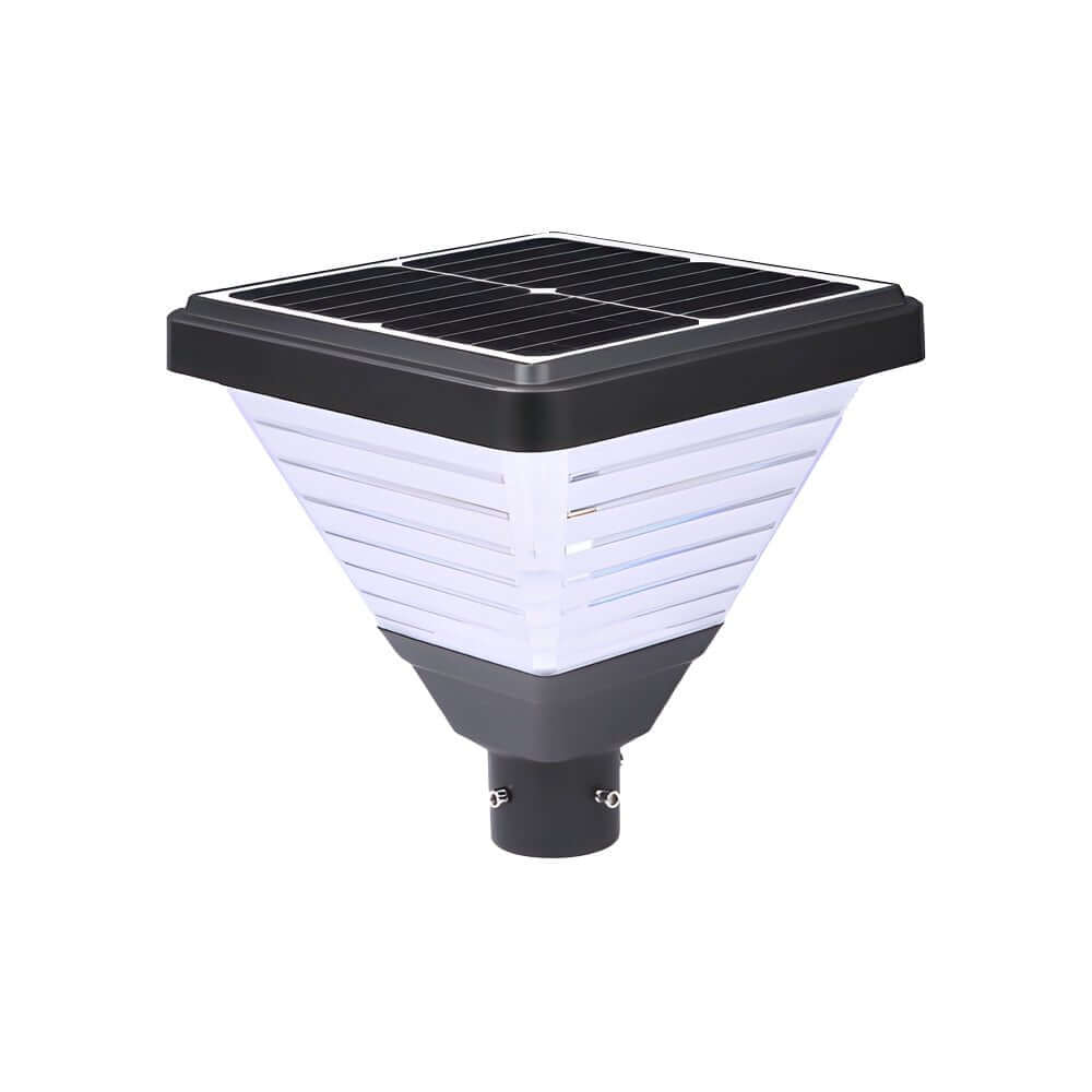 1-Light Black 98-In/118-In Solar LED Square Post Street Light - Lamp Outdoor