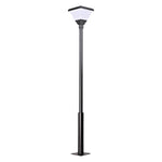 1-Light Black 98-In/118-In Solar LED Square Post Street Light - Lamp Outdoor