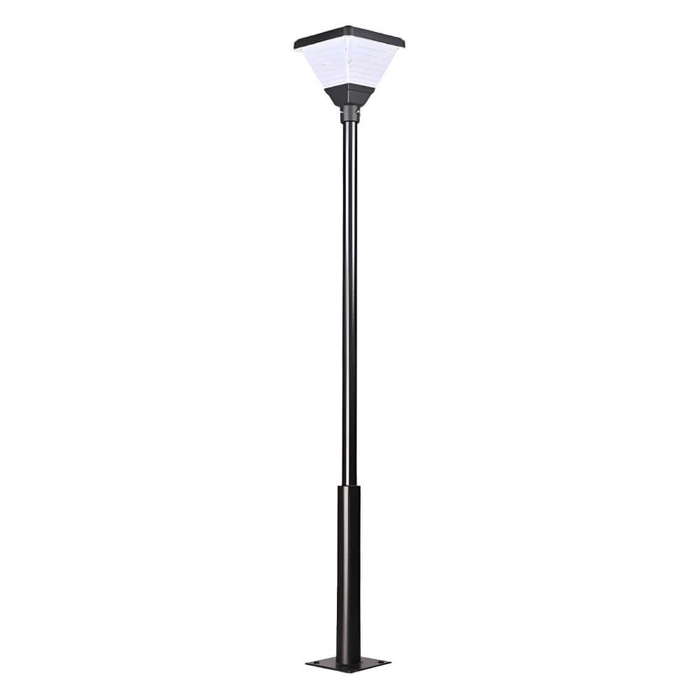 1-Light Black 98-In/118-In Solar LED Square Post Street Light - Lamp Outdoor