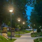 1-Light Black 98-In/118-In Solar LED Square Post Street Light - Lamp Outdoor