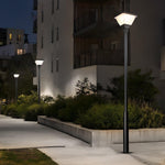 1-Light Black 98-In/118-In Solar LED Square Post Street Light - Lamp Outdoor