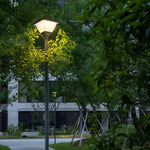 1-Light Black 98-In/118-In Solar LED Square Post Street Light - Lamp Outdoor