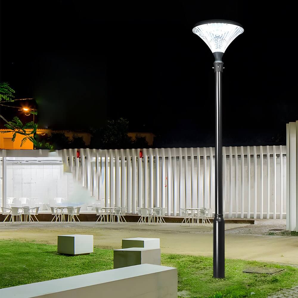 1-Light Black Outdoor LED Solar Lamp Post and Pole Street Light - Lamp Outdoor