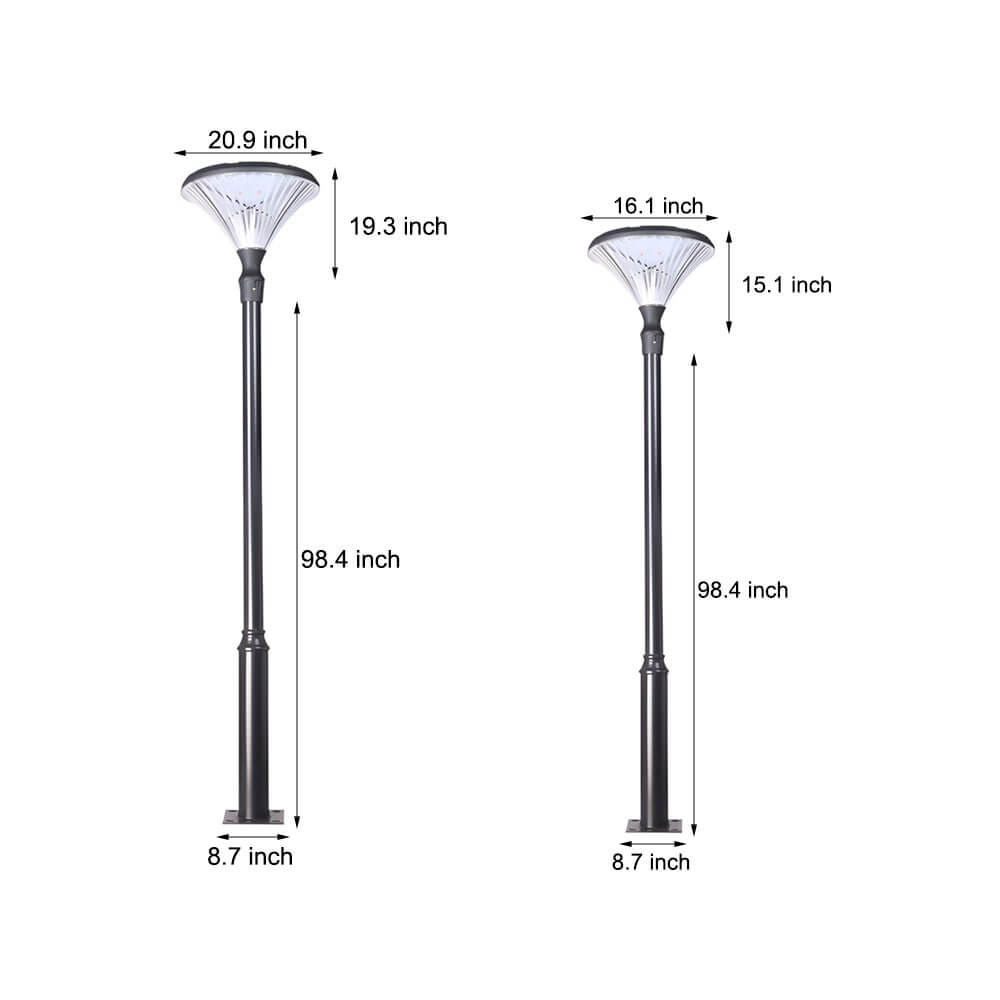 1-Light Black Outdoor LED Solar Lamp Post and Pole Street Light - Lamp Outdoor