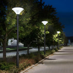 1-Light Black Outdoor LED Solar Lamp Post and Pole Street Light - Lamp Outdoor