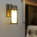 1-Light Glass Outdoor Wall Lantern Sconce - Lamp Outdoor