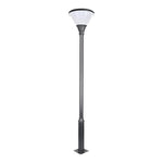 1-Light Round Solar LED Outdoor Lamp Post in Black - Lamp Outdoor