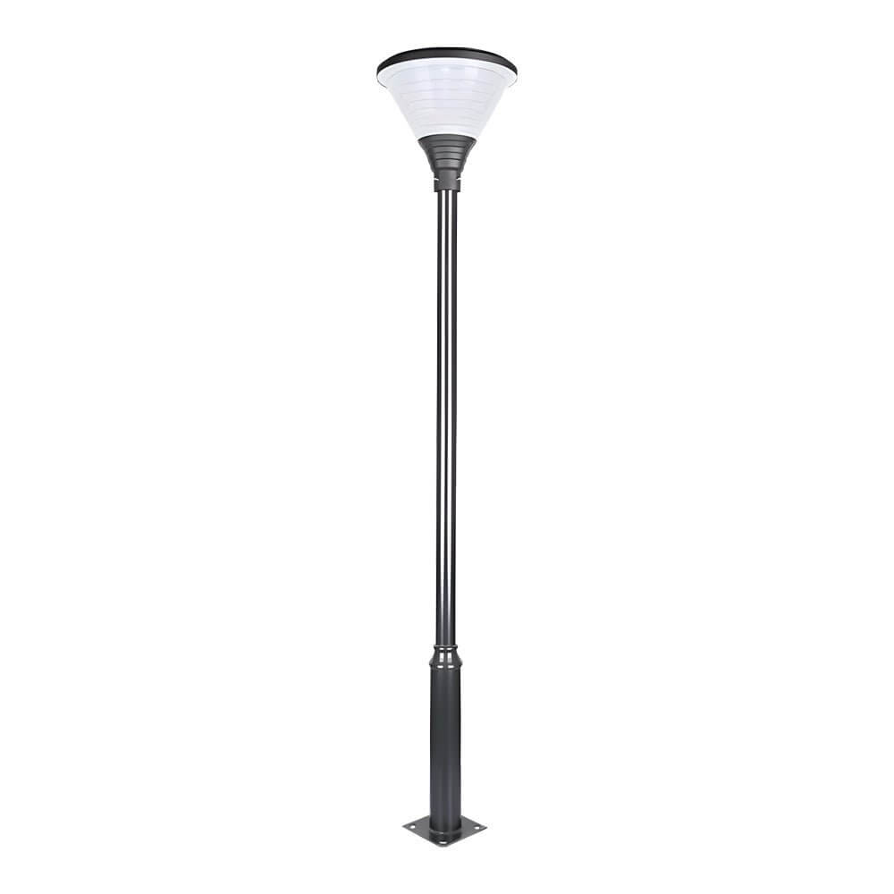 1-Light Round Solar LED Outdoor Lamp Post in Black - Lamp Outdoor