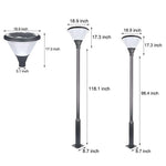 1-Light Round Solar LED Outdoor Lamp Post in Black - Lamp Outdoor