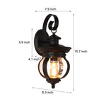 1 - Light Seeded Glass Globe LED Outdoor Wall Lantern with Curved Arm