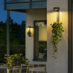 1 - Light Solar Wall Mounted Plant Stand Outdoor Wall Light with Planter