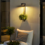 1 - Light Solar Wall Mounted Plant Stand Outdoor Wall Light with Planter