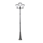 102-Inch Black Outdoor Street Light with 3-Light Post Lamp and Pole - Lamp Outdoor