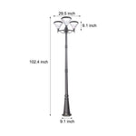 102-Inch Black Outdoor Street Light with 3-Light Post Lamp and Pole - Lamp Outdoor