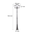 102 - Inch Black Outdoor Street Light with 3 - Light Post Lamp and Pole
