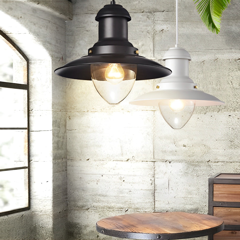 Round Retro Metal Hat Industrial Style Small Chandelier Pendant Lights - Lamp Outdoor