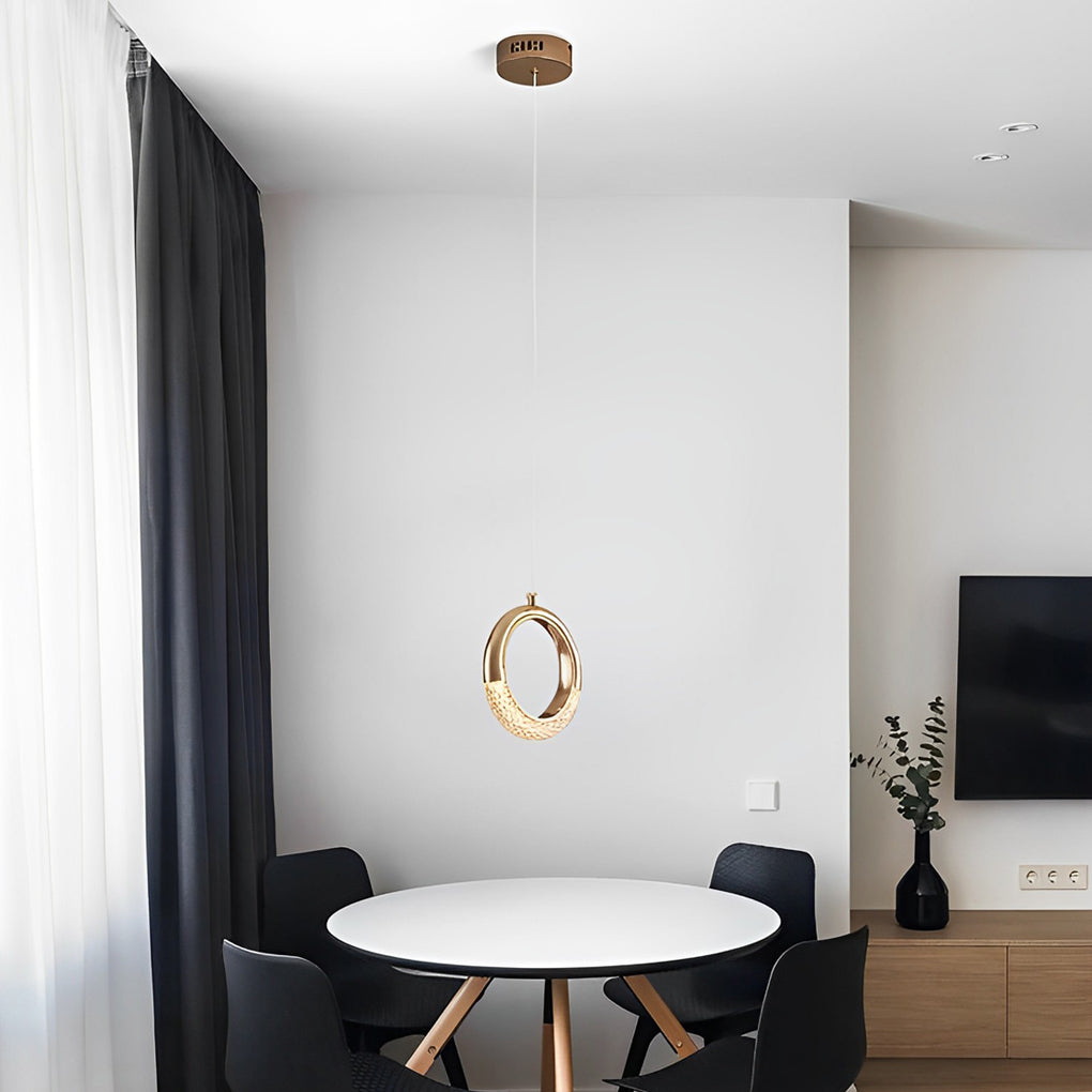Ring Shaped LED Electroplated Metal Modern Pendant Light Hanging Lamp - Lamp Outdoor