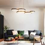 3 Rings Chandelier Dimmable Ceiling Lights with Remote Control - Lamp Outdoor