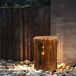Ray Natural Column Wood Outdoor Floor Lamp Table - Lamp Outdoor