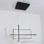 31.5'' Three-Part Futuristic Square Rectangular Hybrid Aluminum Chandelier with Capable Ambient Lights - Lamp Outdoor