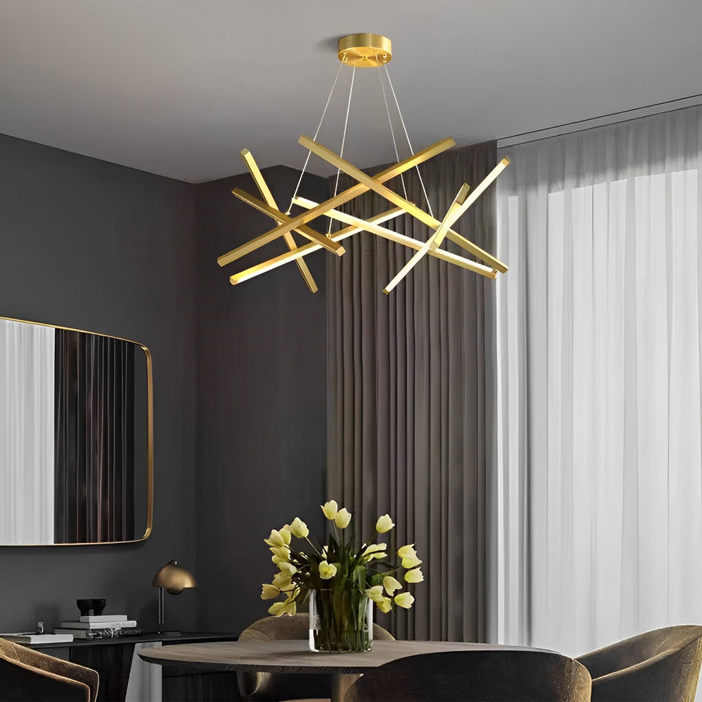 Amber Modern LED Metal Sputnik Chandelier - Lamp Outdoor