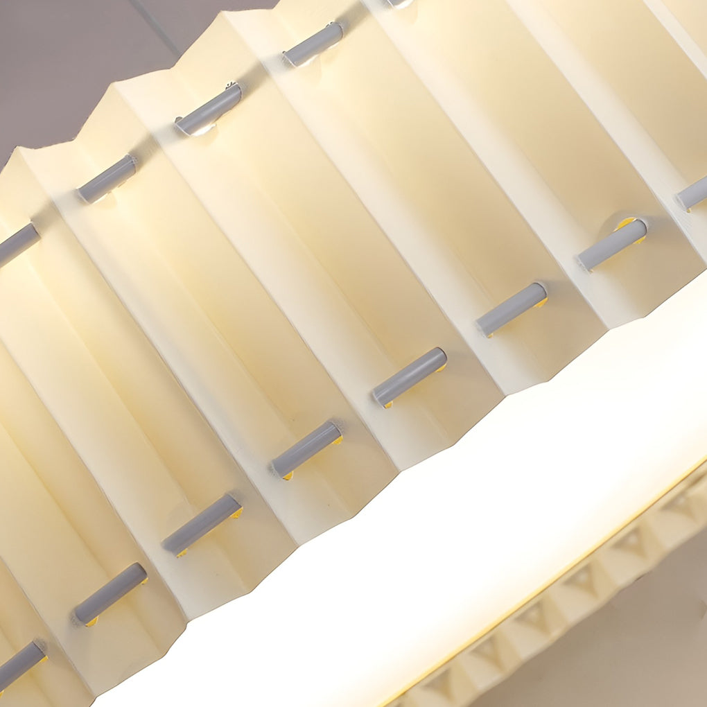 Circular Pleated 3 Step Dimming Light LED Nordic Ceiling Light Chandeliers - Lamp Outdoor