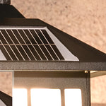 Retro Waterproof LED Vintage Solar Wall Lamp with Remote Wall Sconce Lighting - Lamp Outdoor