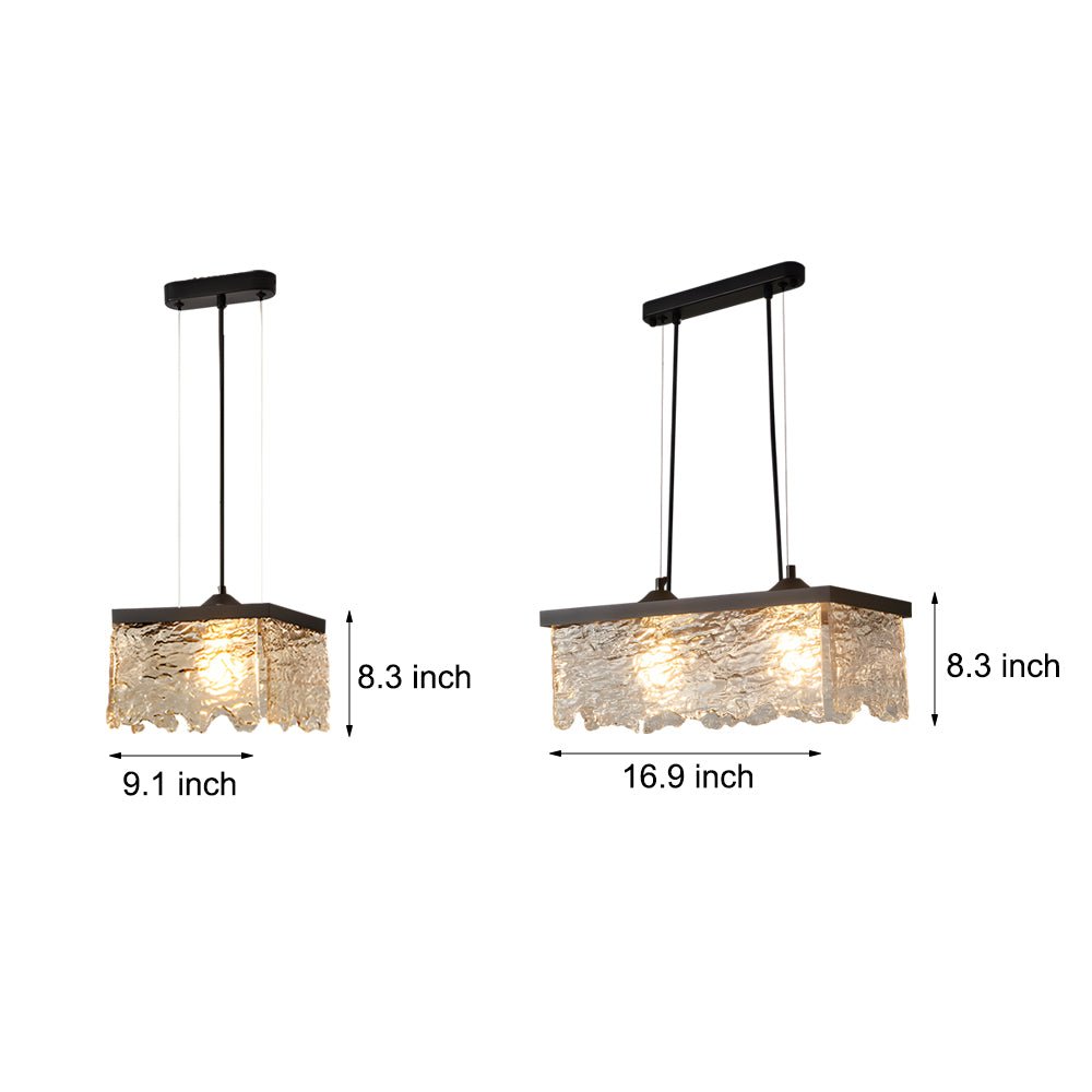 1/2-Light Glass 3 Step Dimming Chandelier Dining Room Light Fixtures - Lamp Outdoor