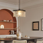 1/2-Light Glass 3 Step Dimming Chandelier Dining Room Light Fixtures - Lamp Outdoor