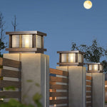 Ray Modern Rectangular Metal Outdoor Solar Lamp Brass Bronze - Letslighting
